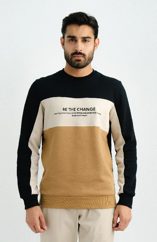 Fleece Cross Sweatshirt - Mustard Hoodie with Print Artistic Unique