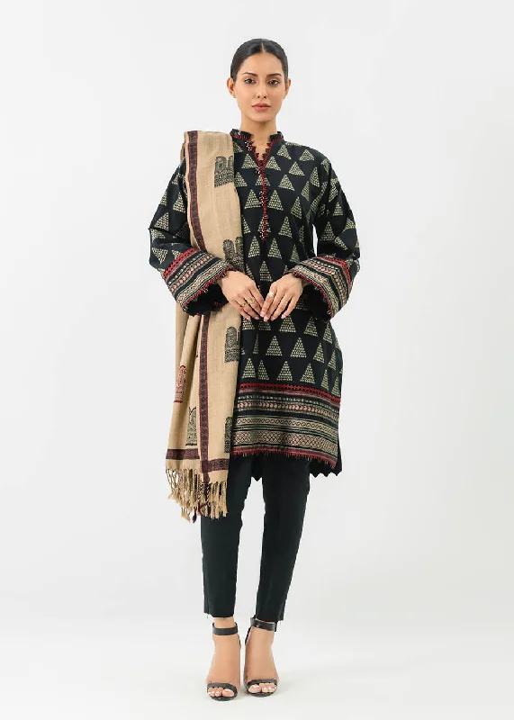 3 Pc Jacquard Suit With Shawl Classic Plain Shawl Wrap