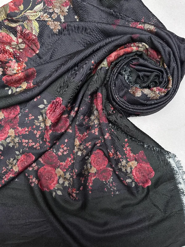 MD012 - Wool Printed Shawl Fashionable Wool Shawl Cape