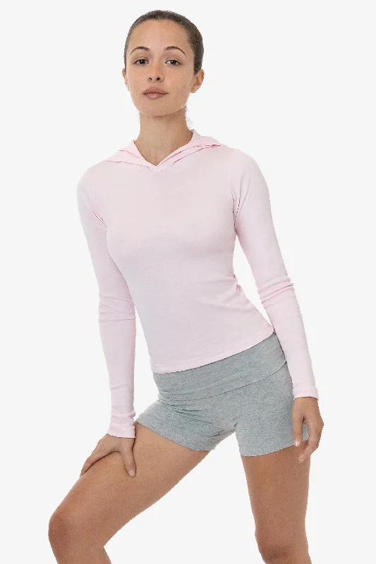 Baby Rib Long Sleeve Hoodie Hoodie Dress Longline Feminine