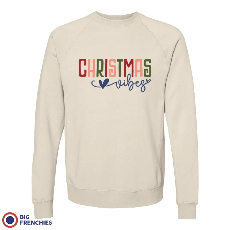 Christmas Vibes Unisex Organic Cotton Sweatshirt Hoodie with Mock Neck Collared Structured
