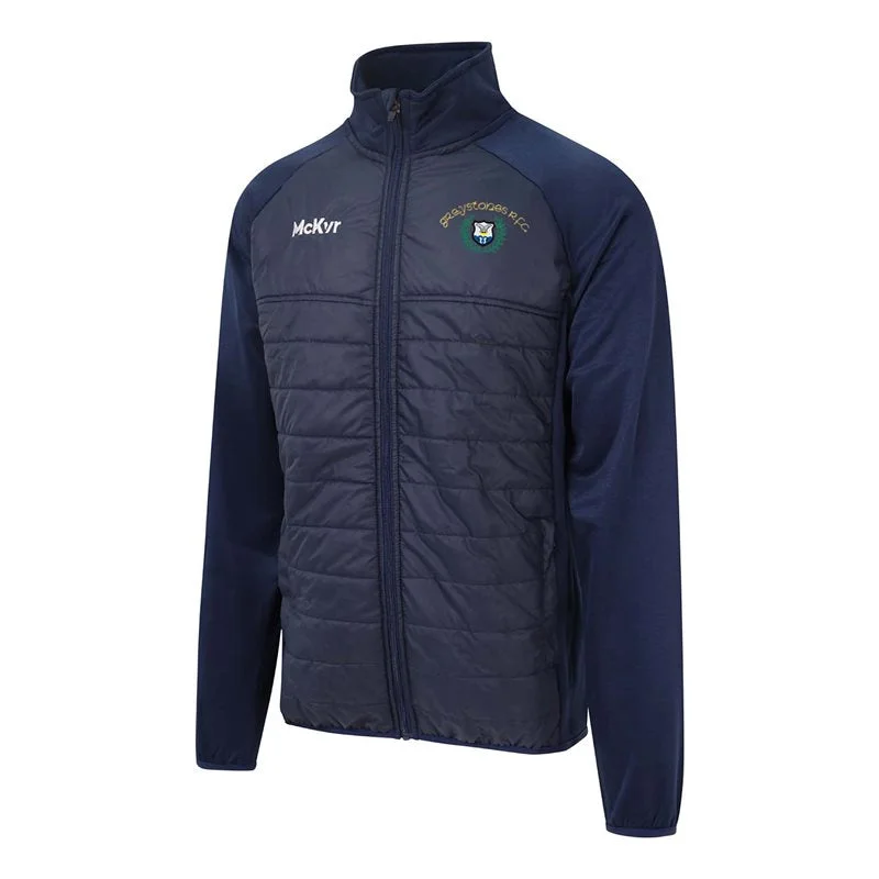 Mc Keever Greystones RFC Core 22 Hybrid Jacket - Adult - Navy Faux Fur Fabric Real Fur Fabric Shearling Fabric