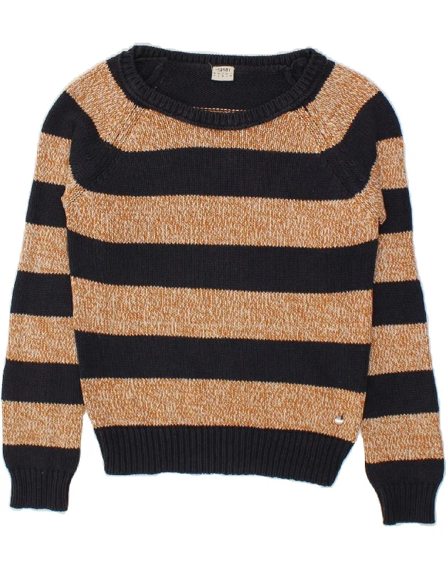 ESPRIT Womens Boat Neck Jumper Sweater UK 10 Small Black Striped Cotton Turtle Neck Boat Neck Asymmetrical Neck ESPRIT Womens Boat Neck Jumper Sweater UK 10 Small Black Striped Cotton Turtle Neck Boat Neck Asymmetrical Neck