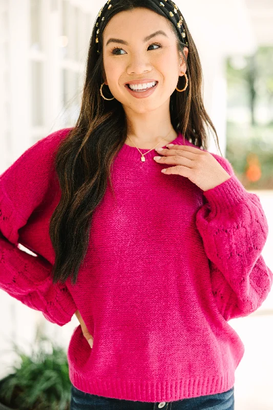 Feeling Close To You Magenta Purple Textured Sweater Cable Knit Ribbed Knit Lace Knit Feeling Close To You Magenta Purple Textured Sweater Cable Knit Ribbed Knit Lace Knit