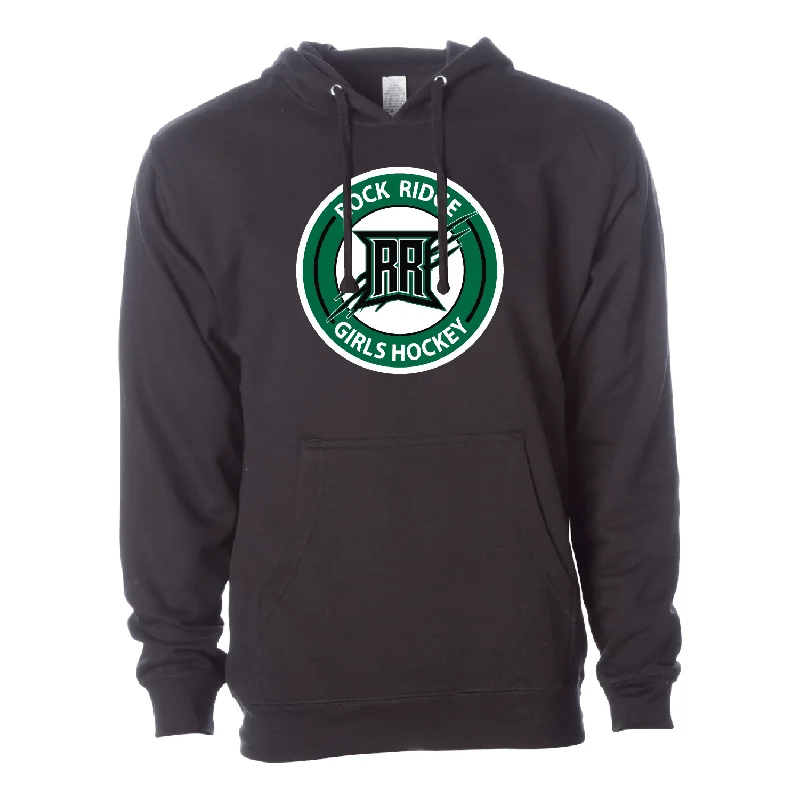 Rock Ridge Girls Hockey Unisex Midweight Hooded Sweatshirt Hoodie with Mock Neck Collared Structured
