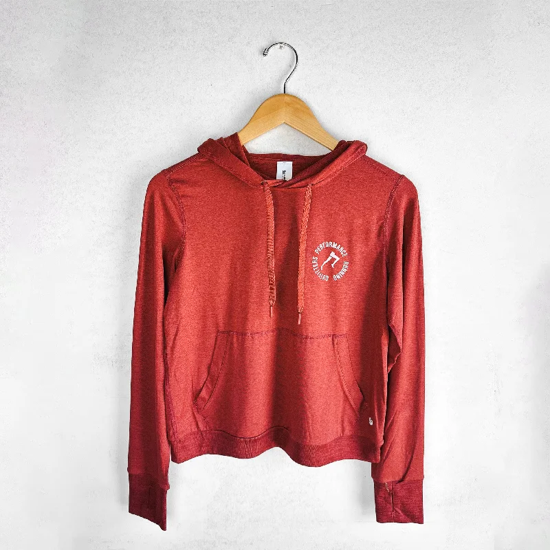 WOMEN'S PRO LOGO HOODIE 2.0 - RUSSET BROWN Hoodie with High-Low Hem Asymmetrical Trendy