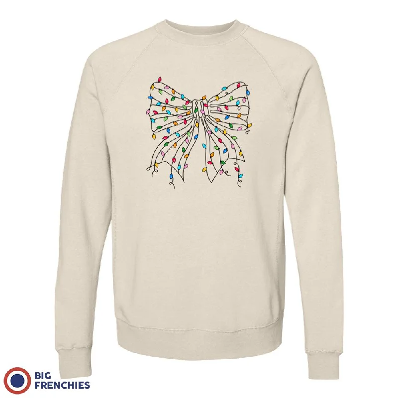 Christmas Bow Women's Organic Cotton Sweatshirt Hoodie with Cropped Fit Short Trendy