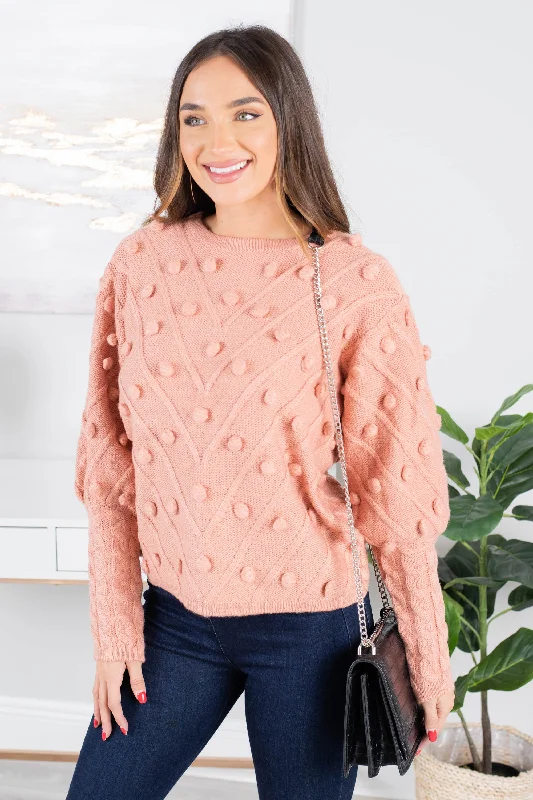 Now Or Never Blush Pink Pompom Sweater Faux Fur Fabric Real Fur Fabric Shearling Fabric