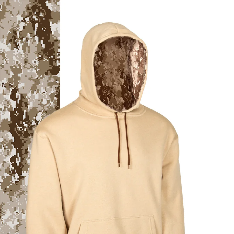 Classic Lined Hoodie | Desert Digi Camo Hoodie with Pattern Geometric Abstract