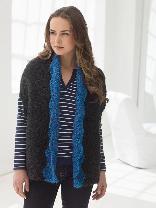 Blue Streak Shawl (Crochet) Chic Cotton Shawl Wrap