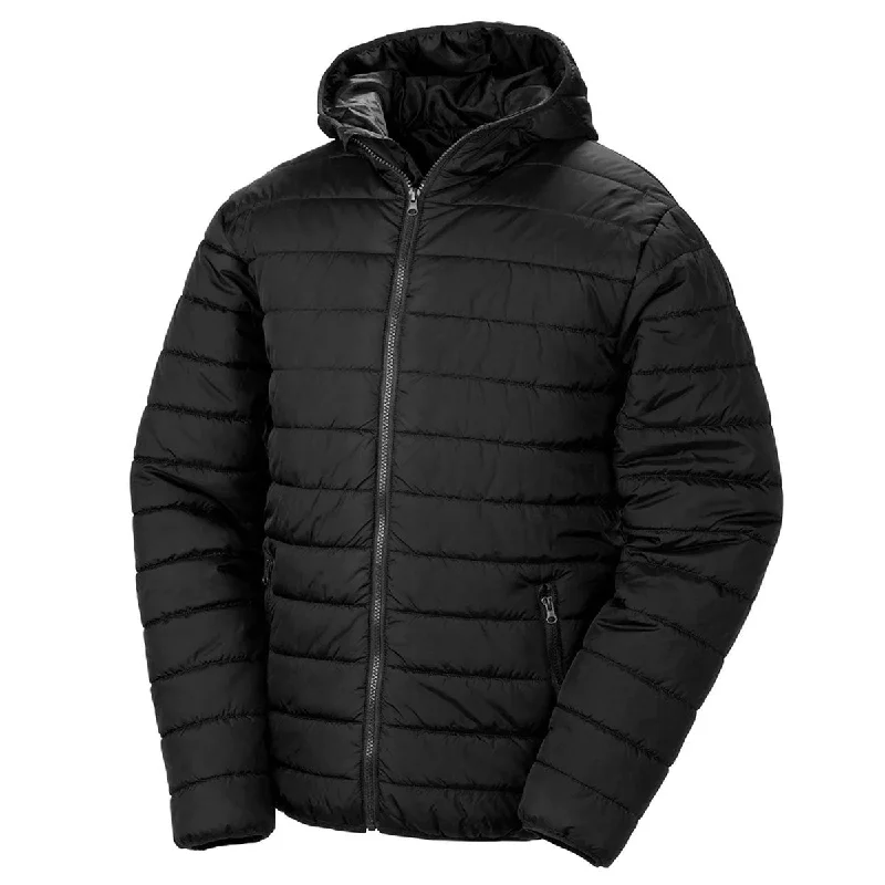 Result Soft Padded Jacket - Adult - Black Cotton Fabric Linen Fabric Terry Fabric