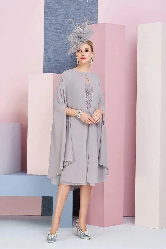 2PCS Shawl Sheath Short Mother of the Bride Dresses Appliqued Lace Pleated Gown with Cape Comfortable Shawl Scarf Wrap 2PCS Shawl Sheath Short Mother of the Bride Dresses Appliqued Lace Pleated Gown with Cape Comfortable Shawl Scarf Wrap