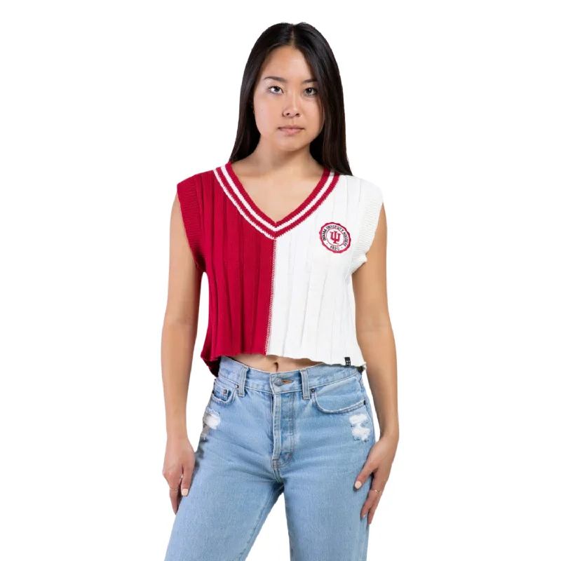 Indiana Hoosiers Cloe Sweater Vest by Hype and Vice Polka Dot Checkered Tartan