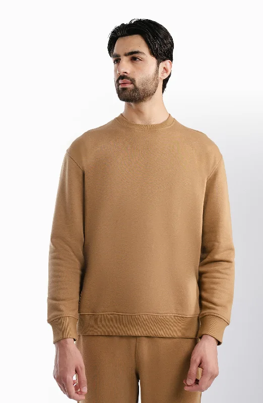 Solid Sweatshirt - Mustard Hoodie with Slim Fit Tailored Modern