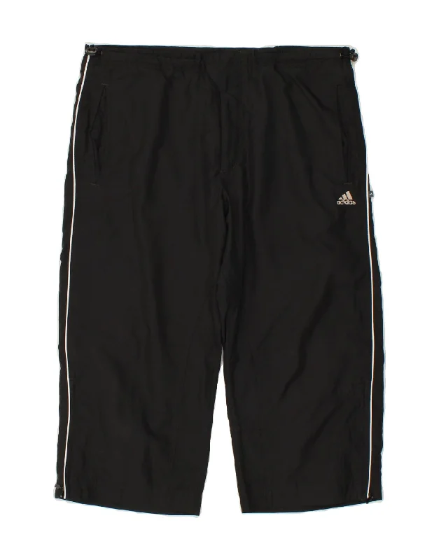 ADIDAS Womens Capri Tracksuit Trousers UK 14 Large Black Polyester Trousers trendy modern ADIDAS Womens Capri Tracksuit Trousers UK 14 Large Black Polyester Trousers trendy modern