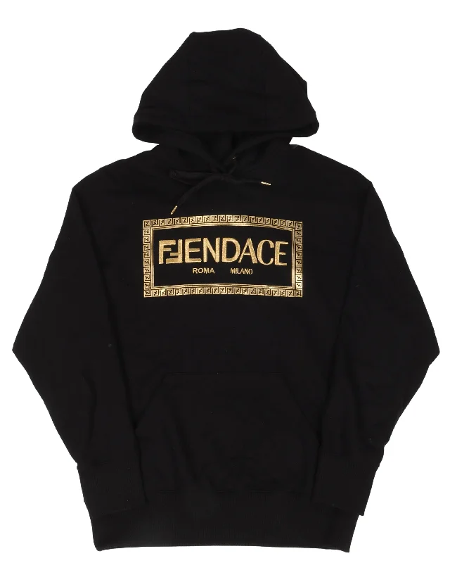 Fendace Embroidered Hoodie Hoodie with Sequins Glamorous Eye-catching