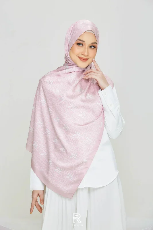 Raffida Monogram 2.0 Shawl In Dusty Pink Stylish Oversized Wool Shawl