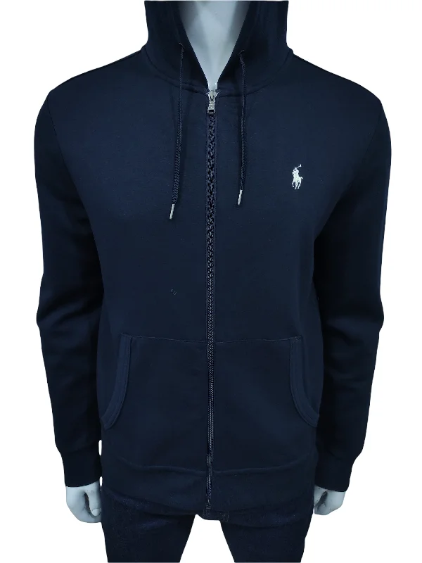 RL Performance Zipper Navy Hoodie Hoodie with Puffed Sleeves Voluminous Trendy