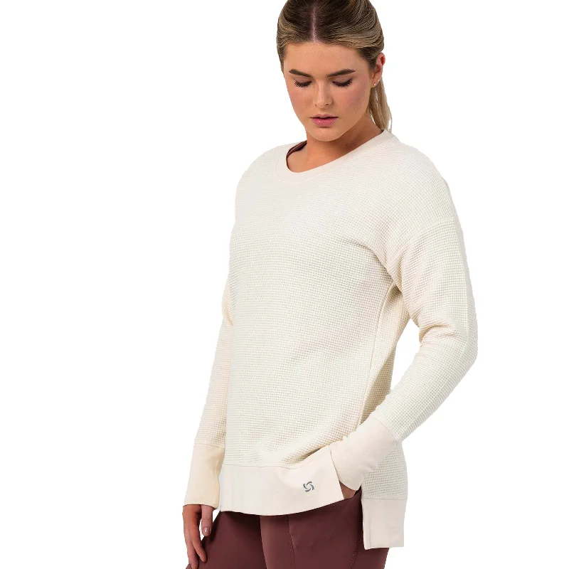 Bodylogic Wave Waffle Sweatshirt Hoodie with Hem Elastic Stretchable Comfortable
