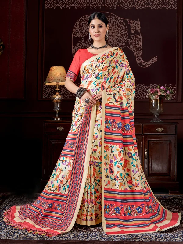 Sonakshi Women's Multicolor Digital Printed Pashmina Saree with Shawl Casual Shawl with Fringes Sonakshi Women's Multicolor Digital Printed Pashmina Saree with Shawl Casual Shawl with Fringes