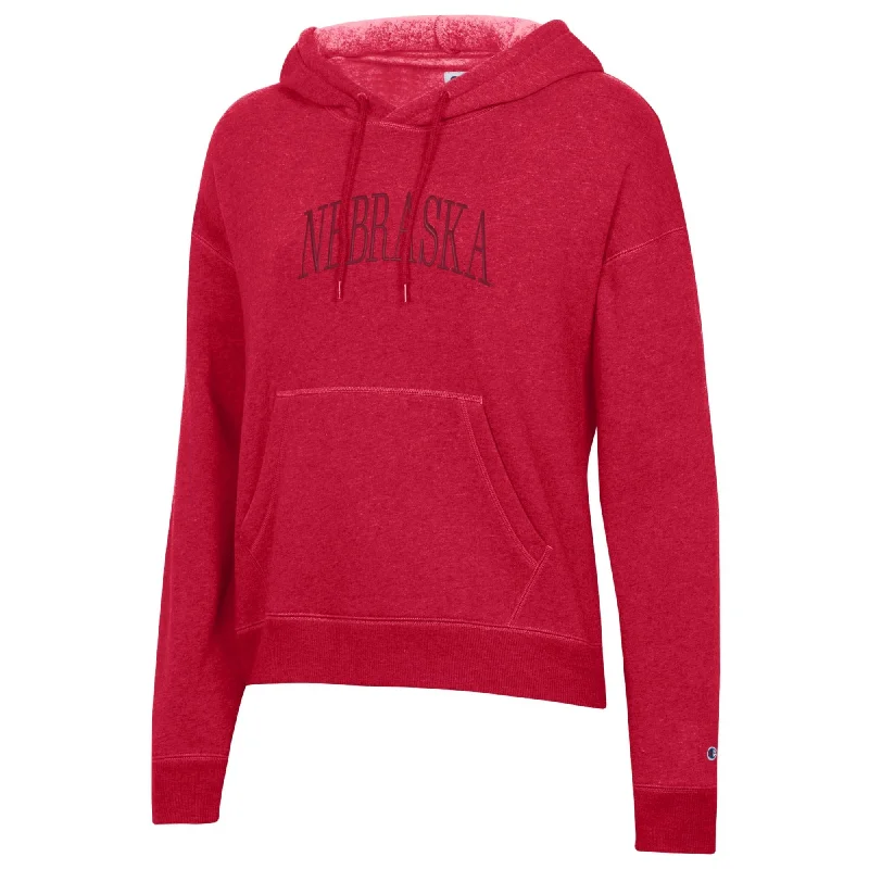 Women's Nebraska Huskers Triumph Fleece Hoodie Hoodie with Double Zipper Versatile Adjustable