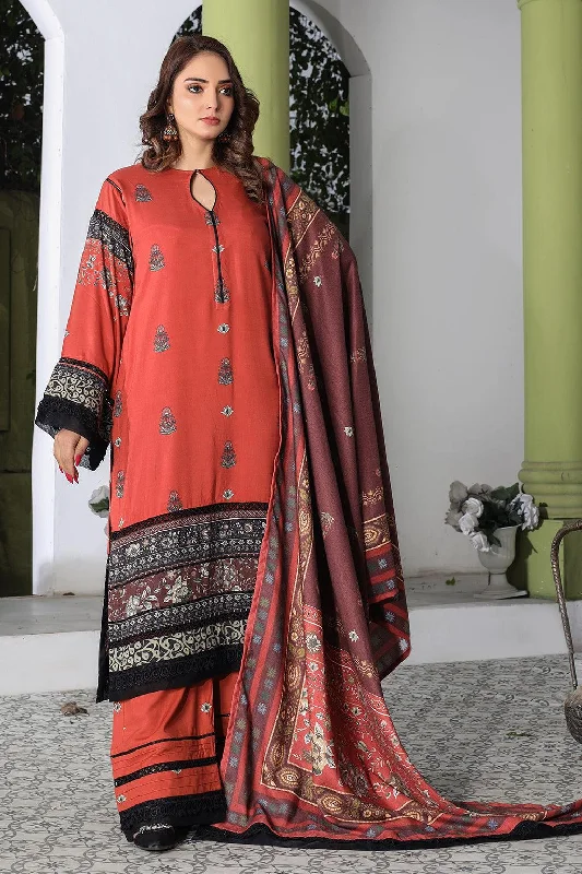 Gulab Posh (3pc-Unstitched with Shawl) Cozy Fleece Shawl Cape
