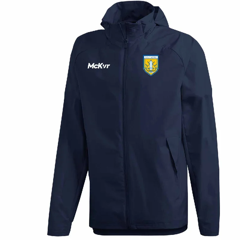 Mc Keever Na Fianna Dublin Core Rain Jacket - Adult - Navy Collared Jacket Crew Neck Jacket Turtle Neck Jacket