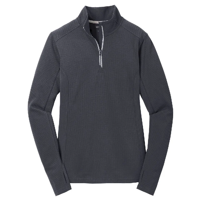 Sport-Tek Women's Iron Grey Sport-Wick Textured 1/4-Zip Pullover Wide Sleeve Pullover Sport-Tek Women's Iron Grey Sport-Wick Textured 1/4-Zip Pullover Wide Sleeve Pullover