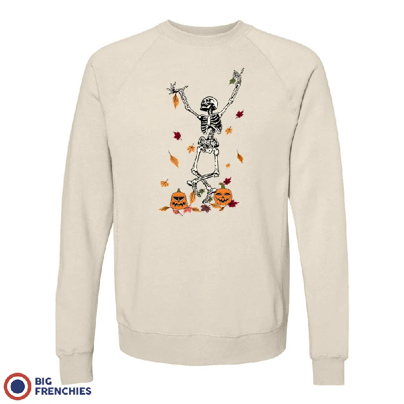 Fall Skeleton Dance Unisex Organic Cotton Sweatshirt Hoodie with Hem Lace Feminine Delicate