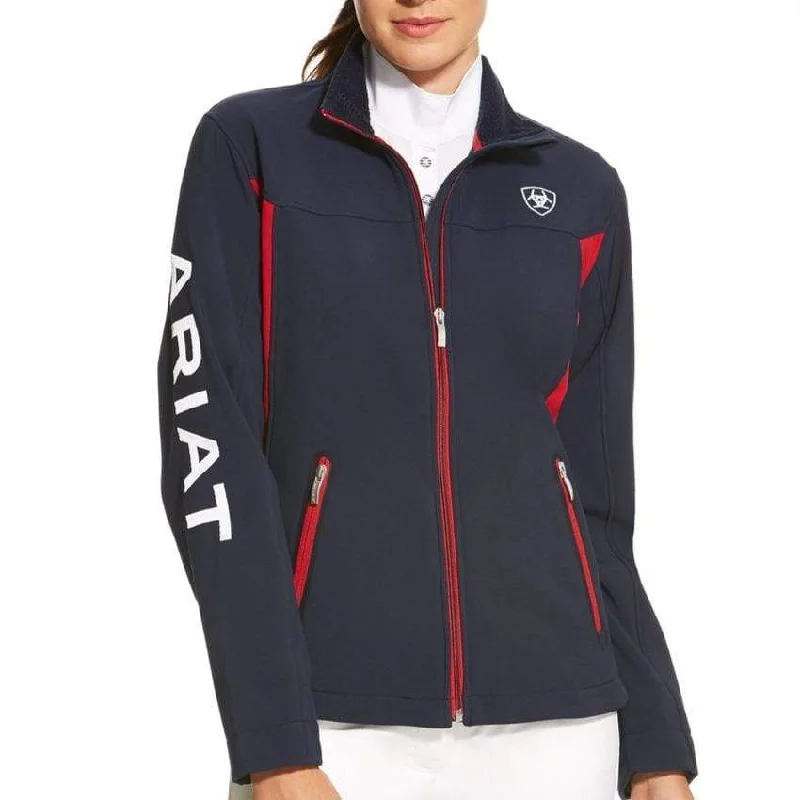 Ariat Womens Team Logo Softshell Jacket - NAVY Wool Jacket Cashmere Jacket Tweed Jacket