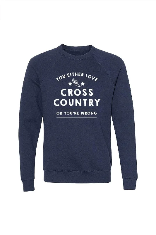 WOMEN'S CROSS COUNTRY LOVE SWEATSHIRT Hoodie with Hem Detail Decorative Unique