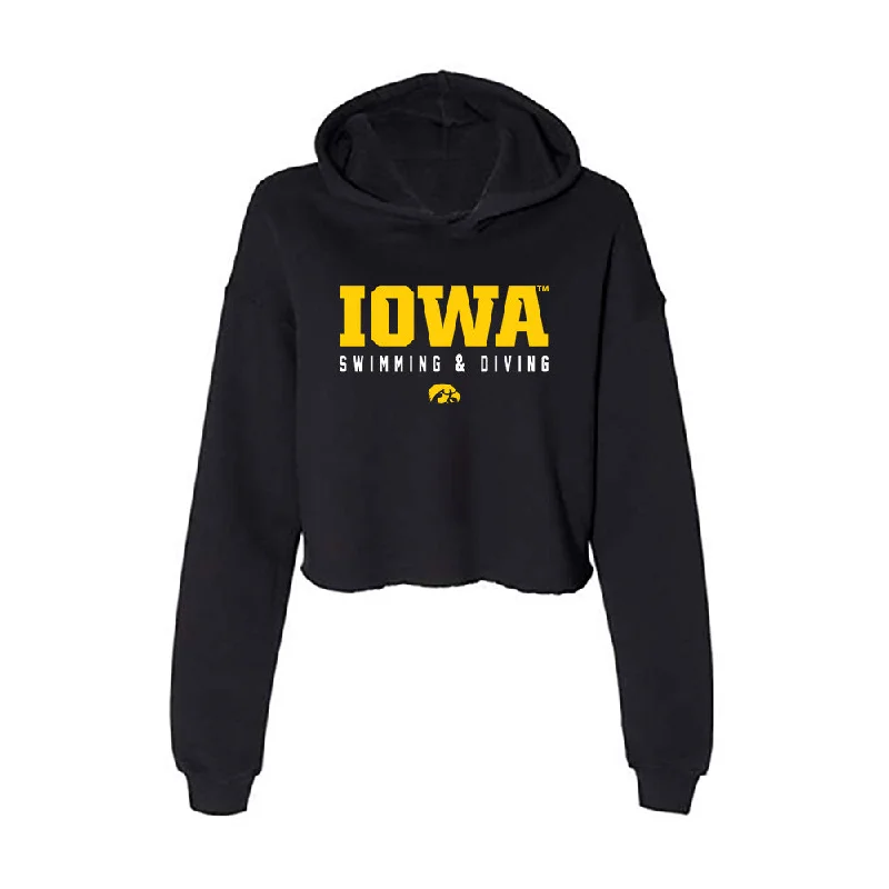 Iowa - NCAA Women's Swimming & Diving : Sila Ozkazanc - Women's Crop Fleece Hoodie Hoodie with Oversized Fit Loose Comfortable