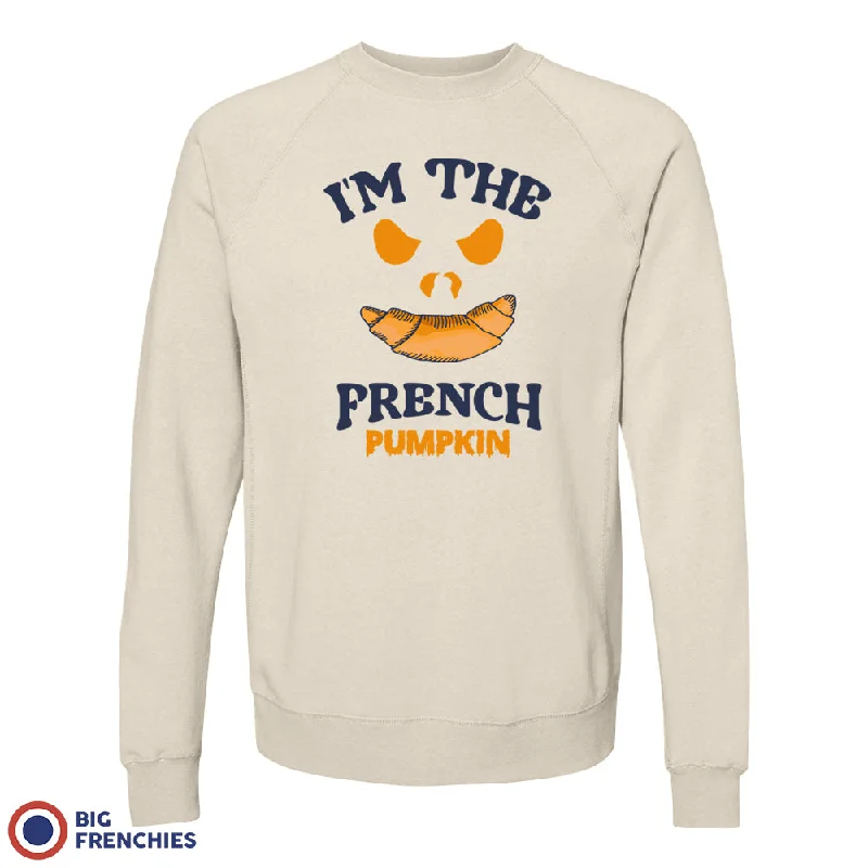 I Am The French Pumpkin Halloween Unisex Organic Cotton Sweatshirt Hoodie with Hem Contrast Bold Stylish