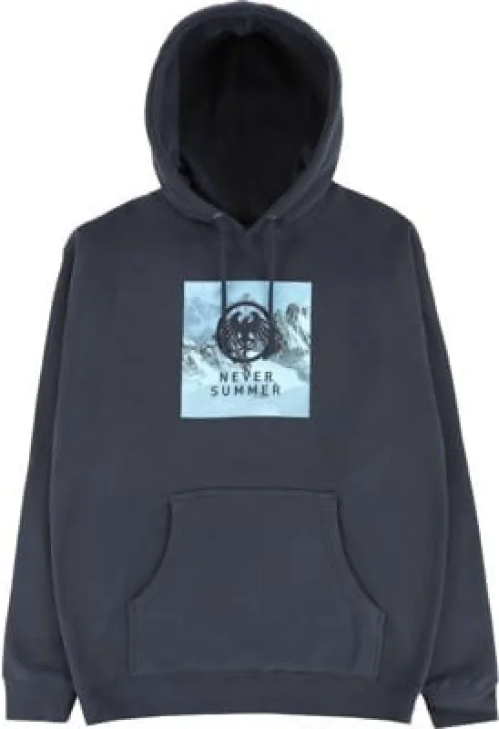 Never Summer Square Eagle Pullover Hoodie 2024 Hoodie with Cropped Fit Short Trendy