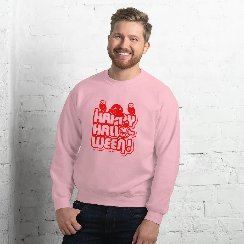 Happy Halloween! Unisex Crew Neck Sweatshirt Hoodie with Turtle Neck Cozy Winter