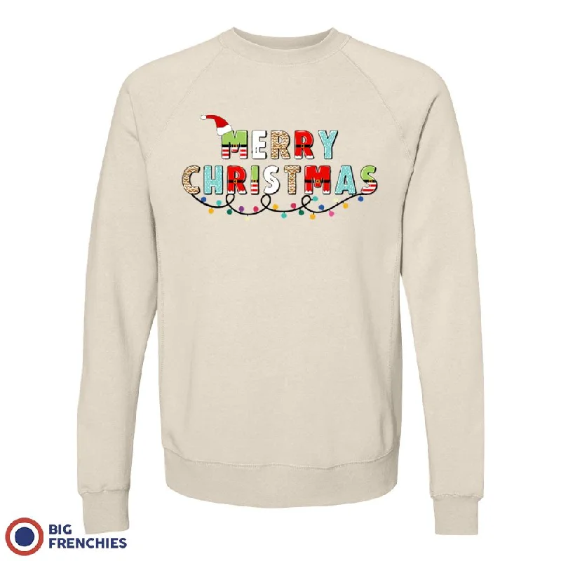 Merry Christmas Unisex Organic Cotton Sweatshirt Hoodie with Drop Shoulder Relaxed Streetwear