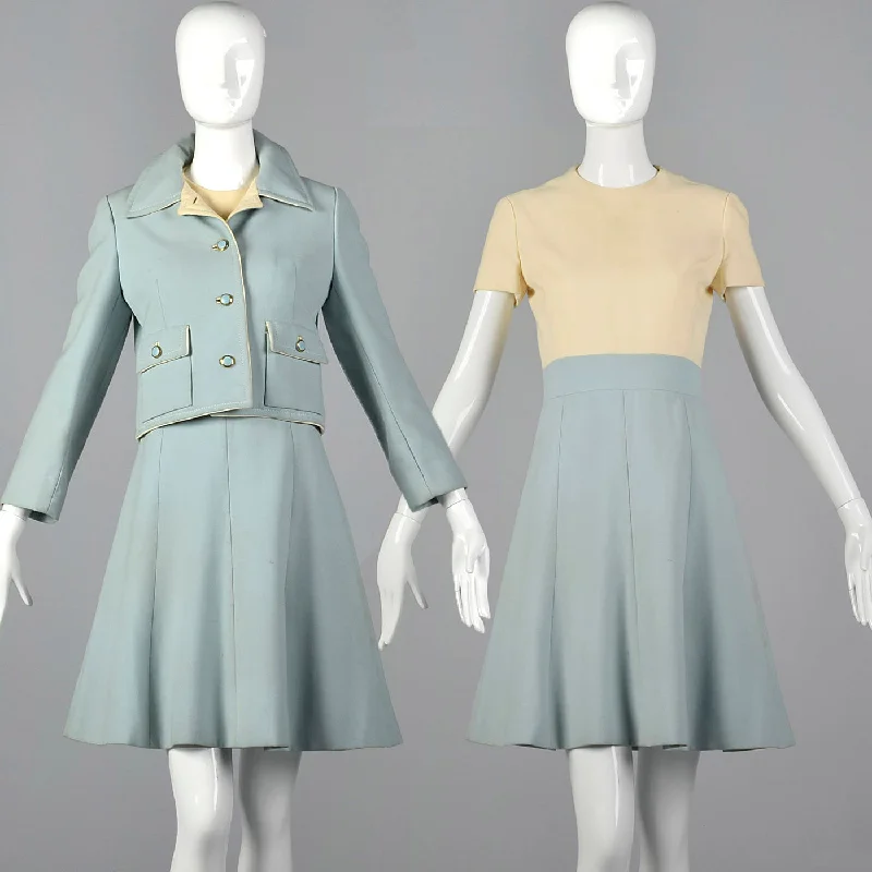 1960s Mod Dress and Jacket Set Anorak Shell Jacket Lightweight Jacket