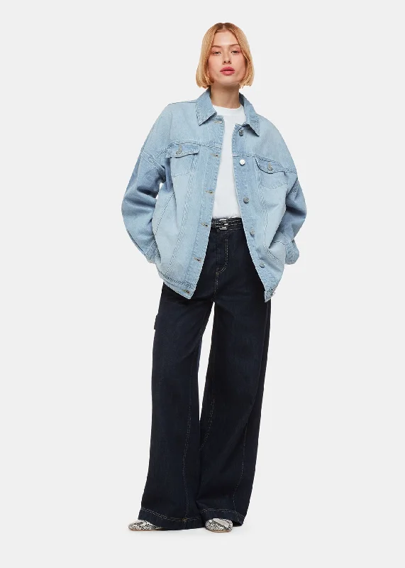 Tilly Oversized Denim Jacket Hoodie Zip-Up Jacket Button-Up Jacket