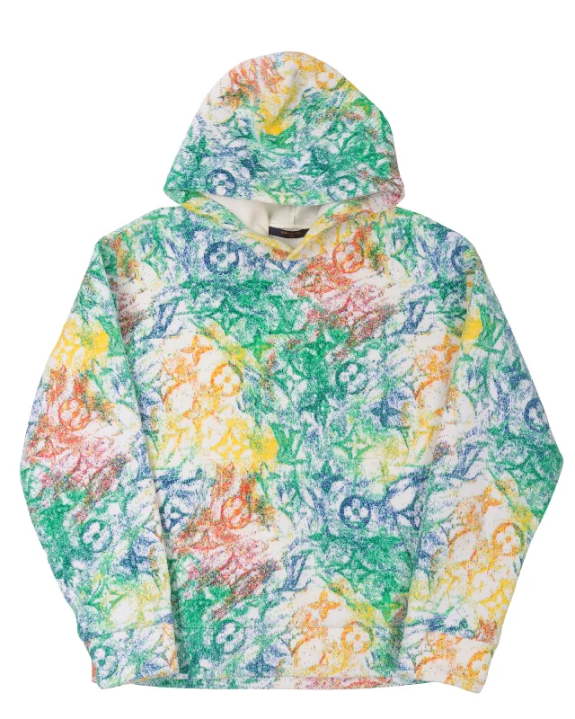 Multicolor Monogram Hoodie Hoodie with Longline Fit Extended Stylish