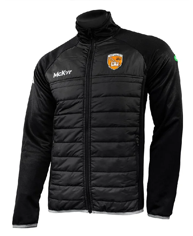 Mc Keever Armagh GAA Official Hybrid Jacket - Adult - Black Welt Pockets Slit Pockets Flap Pockets