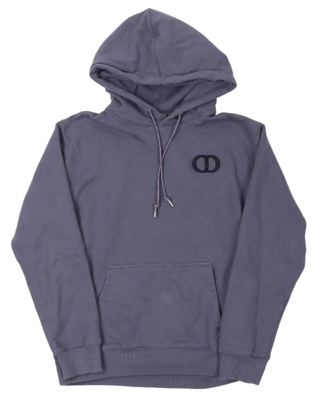 CD Navy Sweatshirt Hoodie with Crew Neck Simple Timeless