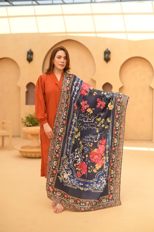 Gulburg Shawl (Blue) Warm Wool Shawl Cape