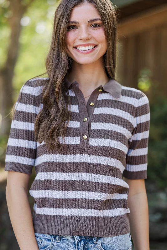 Easy Aspirations Lavender Striped Sweater Stylish Fashionable Trendy
