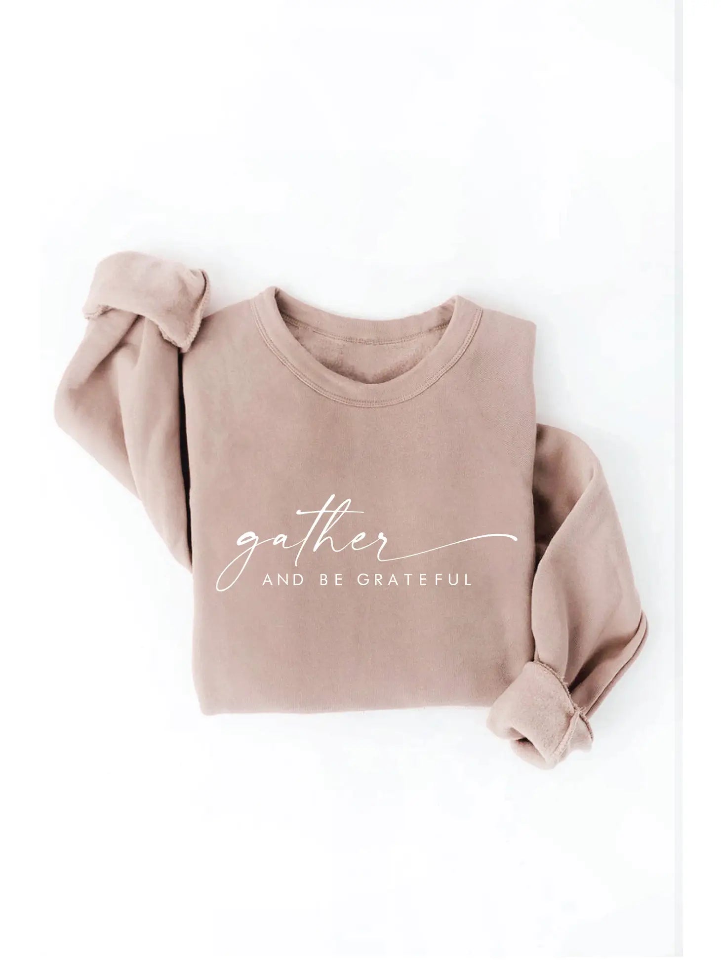 Gather And Be Grateful Sweatshirt Hoodie with Hem Lace Feminine Delicate