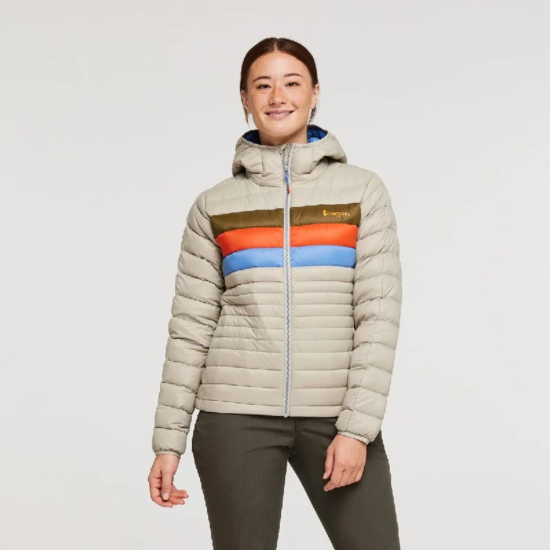 Fuego Down Hooded Jacket - Womens Welt Pockets Slit Pockets Flap Pockets