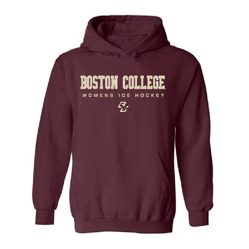 Boston College - NCAA Women's Ice Hockey : Kate Ham - Hooded Sweatshirt Classic Shersey Hoodie with Thumb Holes Functional Cozy Boston College - NCAA Women's Ice Hockey : Kate Ham - Hooded Sweatshirt Classic Shersey Hoodie with Thumb Holes Functional Cozy