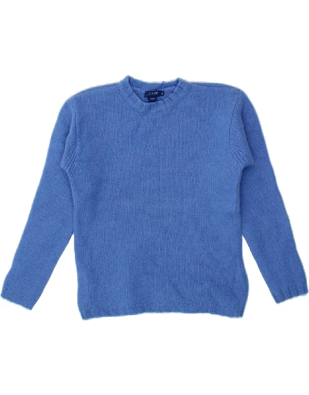 J. CREW Womens Crew Neck Jumper Sweater UK 10 Small Blue Wool Solid Color Striped Floral Print J. CREW Womens Crew Neck Jumper Sweater UK 10 Small Blue Wool Solid Color Striped Floral Print