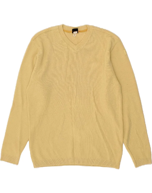 PAUL & SHARK Womens V-Neck Jumper Sweater UK 16 Large Yellow Wool Hooded Caped Shawl Collar PAUL & SHARK Womens V-Neck Jumper Sweater UK 16 Large Yellow Wool Hooded Caped Shawl Collar