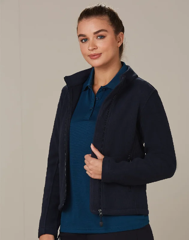 Winning Spirit Ladies' Bonded Polar Fleece Full Zip Fitted Jacket (PF08) Tailored Jacket Straight Jacket A-Line Jacket