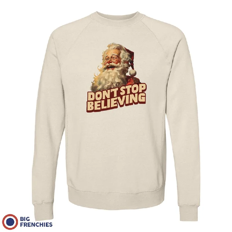 Don't Stop Believing Christmas Unisex Organic Cotton Sweatshirt Hoodie with Magnetic Closure Innovative Modern